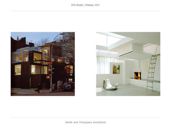 G.Phillip Smith, AIA. Smith and Thompson Architects, New York, NY. STA Studio. Chelsea, NYC.